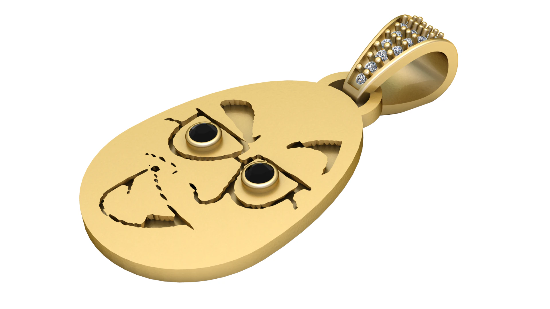 Playful 3D gold pendant 3D Print Model .c4d .max .obj .3ds .fbx .stl .blend 
