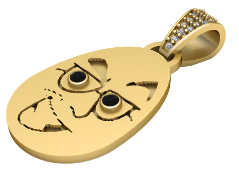 Playful 3D gold pendant 3D Print Model