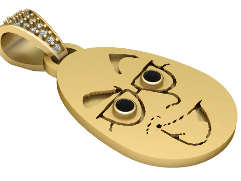 Playful 3D gold pendant 3D Print Model