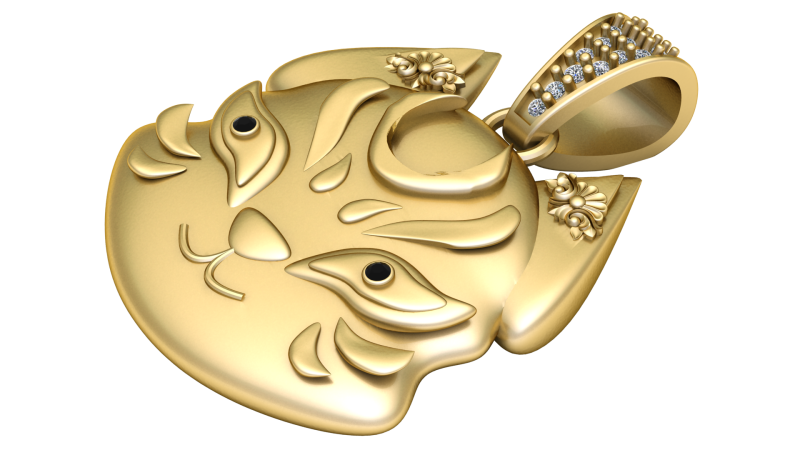 3D gold pendant Modello di stampa 3D .c4d .max .obj .3ds .fbx .stl .blend 