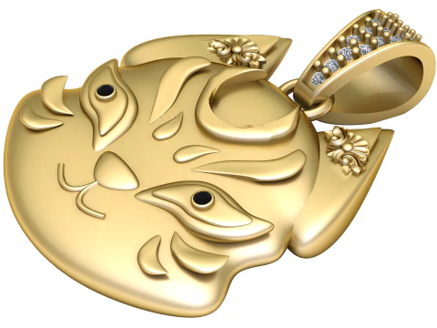 Золотий 3D кулон 3D Принт Модель