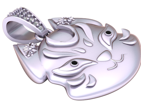3D gold pendant Modello di stampa 3D