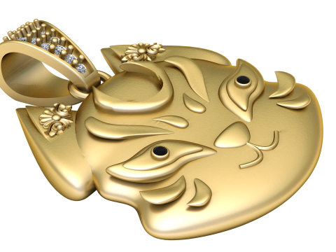 3D gold pendant Modello di stampa 3D
