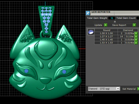 3D gold pendant 3D Print Model