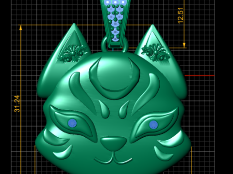 3D gold pendant Modello di stampa 3D