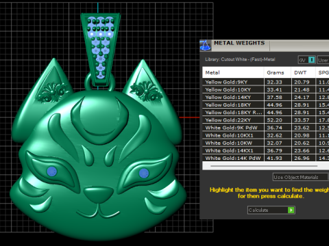 3D gold pendant Modello di stampa 3D