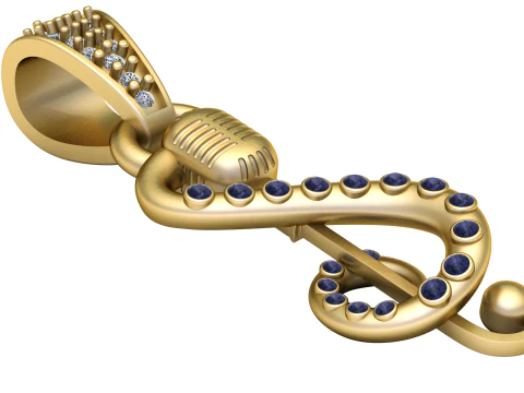 Потрясающий золотой 3D-кулон 3D Принт Модель