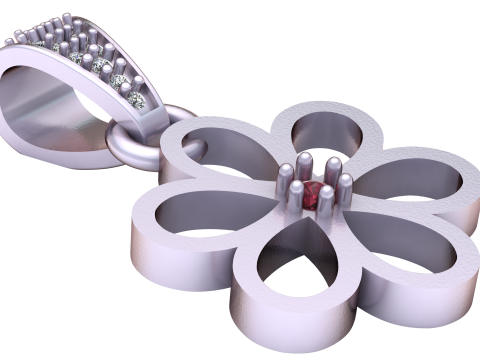 Elegant 3D gold pendant Model Cetak 3D