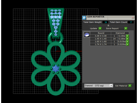 Elegant 3D gold pendant Model Cetak 3D