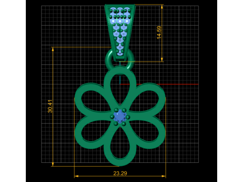 Elegant 3D gold pendant Model Cetak 3D