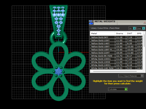 Elegant 3D gold pendant Model Cetak 3D