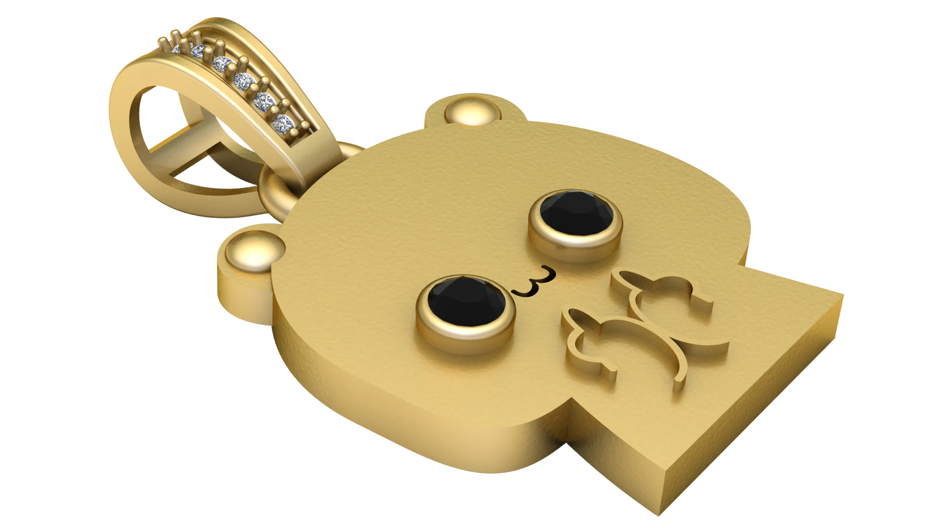 Adorable 3D gold pendant 3D Print Model .c4d .max .obj .3ds .fbx .stl .blend