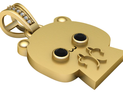 Ador&aacute;vel pingente de ouro 3D Modelo de Impressão 3D