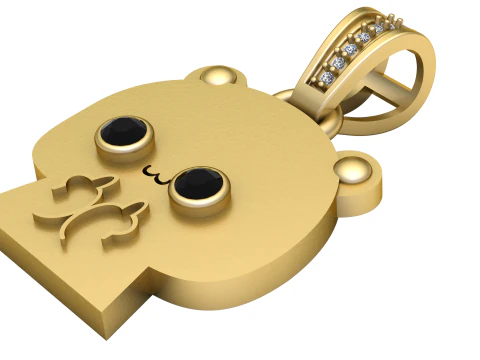Adorable 3D gold pendant 3D Print Model