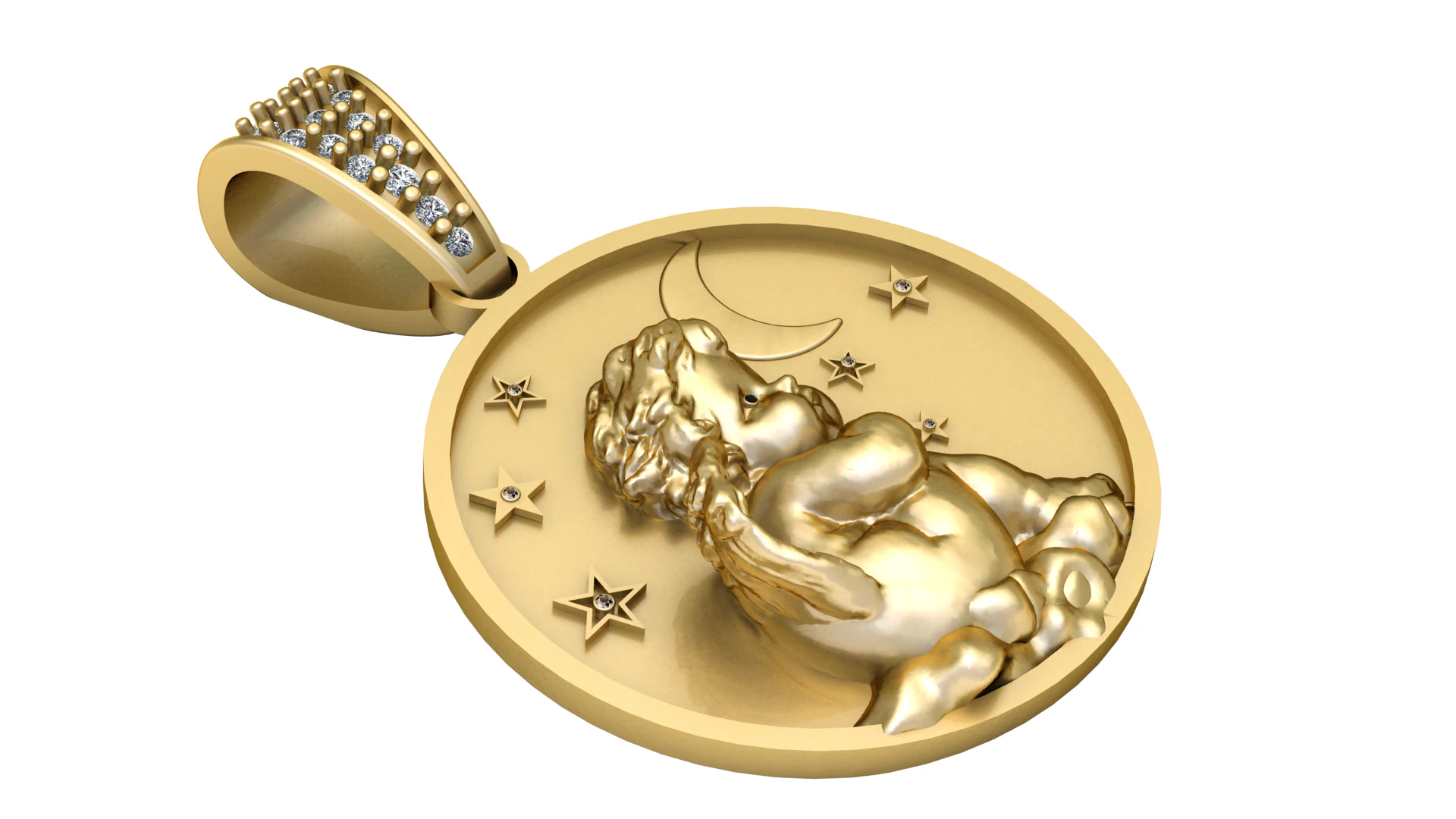 Enchanting pendant radiates 3D Print Model .c4d .max .obj .3ds .fbx .stl .blend 