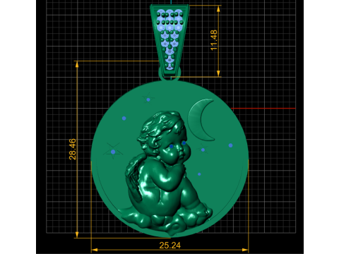 Enchanting pendant radiates 3Dプリントモデル