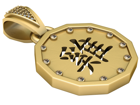 Stunning octagonal gold pendant 3D Baskı Modeli