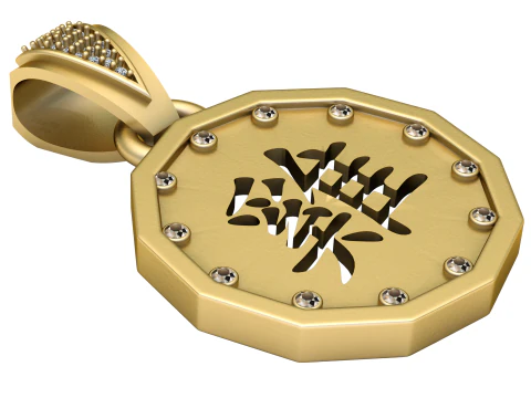 Przepiękny ośmiokątny wisiorek w kolorze złotym Model do druku 3D