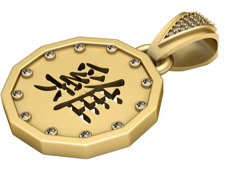 Stunning octagonal gold pendant 3D Print Model