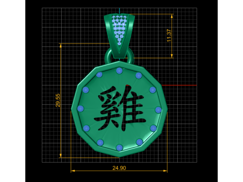 Stunning octagonal gold pendant 3Dプリントモデル