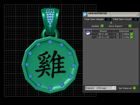 Stunning octagonal gold pendant 3Dプリントモデル