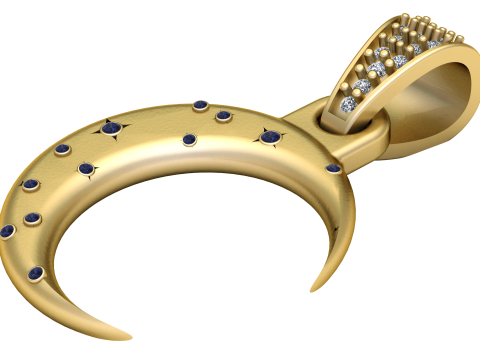 Elegant crescent moon pendant 3D प्रिंट मॉडल