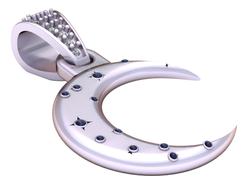 Elegant crescent moon pendant 3D प्रिंट मॉडल