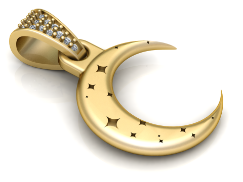 Elegant crescent moon pendant 3D प्रिंट मॉडल