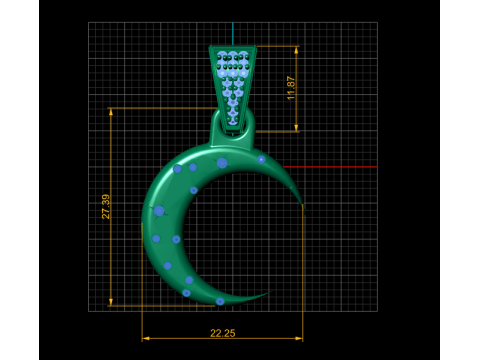 Elegant crescent moon pendant 3D प्रिंट मॉडल