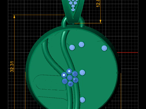 represents an elegant PENDANT 3D Print Model