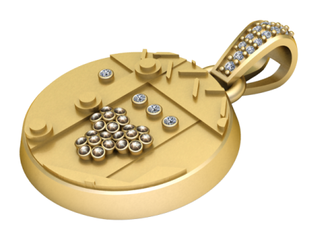Exquisite round 3D printable pendant 3D Print Model