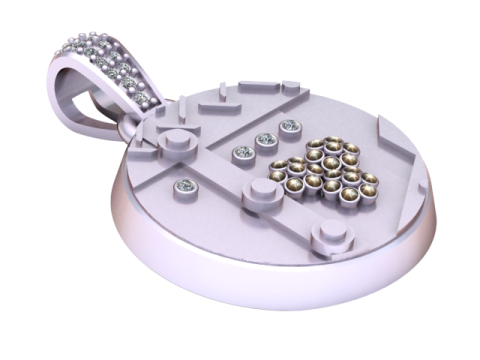 Exquisite round 3D printable pendant 3D प्रिंट मॉडल