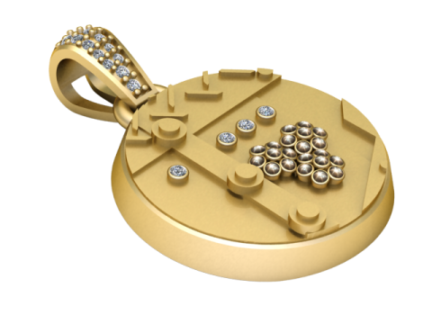 Exquisite round 3D printable pendant 3D प्रिंट मॉडल
