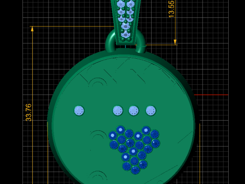 Exquisite round 3D printable pendant 3D प्रिंट मॉडल