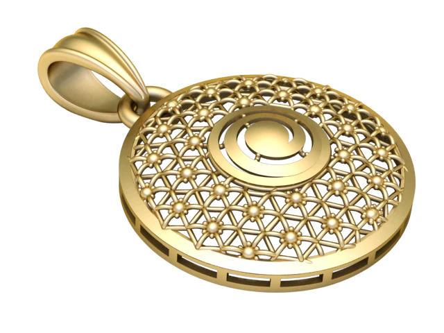 Round diamond pendant 3D Print Model .c4d .max .obj .3ds .fbx .stl .blend 