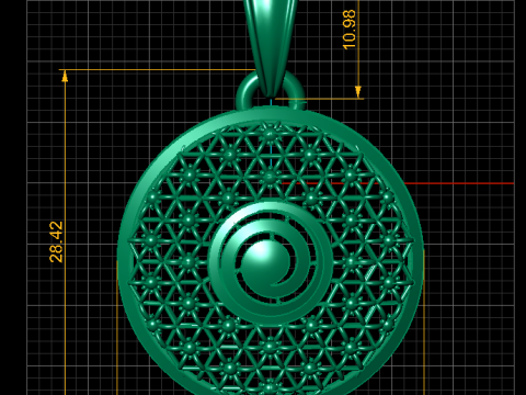 Round diamond pendant Modello di stampa 3D