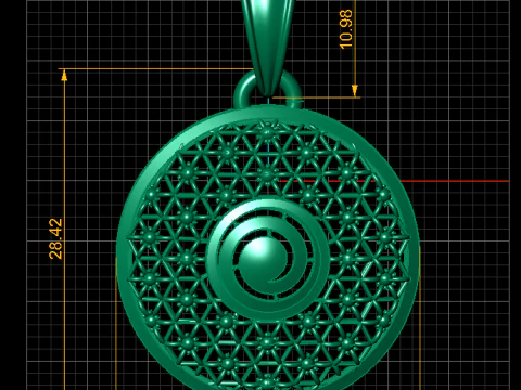 Round diamond pendant 3D Print Model