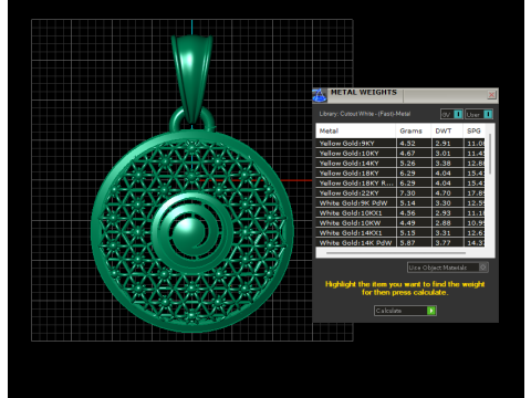 Round diamond pendant Modello di stampa 3D