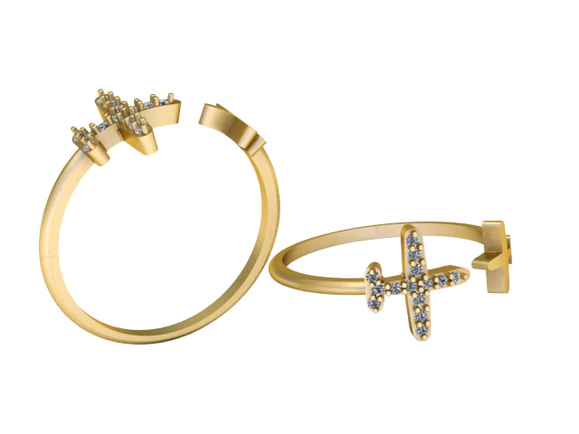 Plus Ring design 3D Print Model .c4d .max .obj .3ds .fbx .stl .blend 