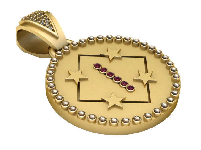 depicts a stylized PENDANT 3D Print Model .c4d .max .obj .3ds .fbx .stl .blend 