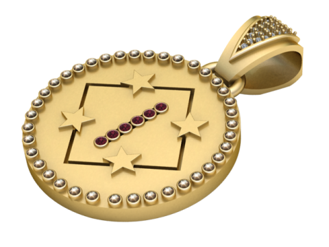 depicts a stylized PENDANT Modello di stampa 3D