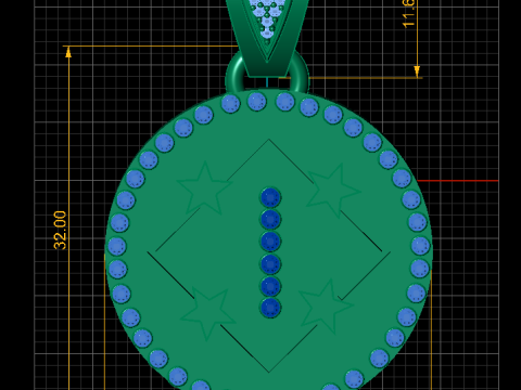 depicts a stylized PENDANT Modello di stampa 3D