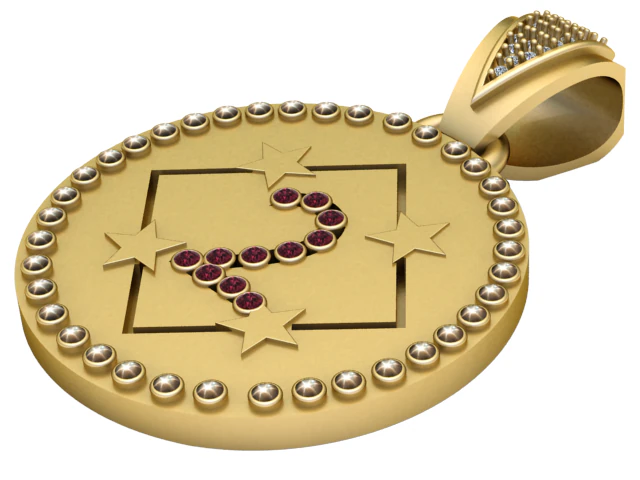 DEPISTIC A GOLD PENDANT 3D Print Model .c4d .max .obj .3ds .fbx .stl .blend