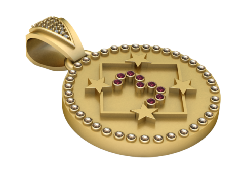 3 ROUND GOLD PENDANT 3D Принт Модель
