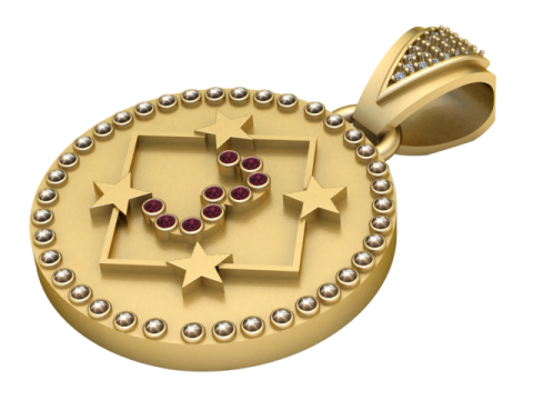 3 ROUND GOLD PENDANT 3D Print Model