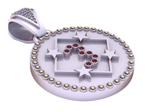 3 ROUND GOLD PENDANT 3D Print Model