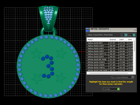 3 ROUND GOLD PENDANT 3D Print Model