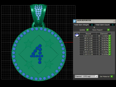 4 ROUND GOLD PENDANT 3D Print Model