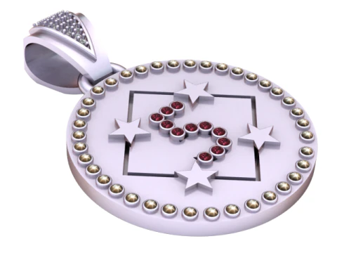 5 ROUND GOLD PENDANT 3D Print Model