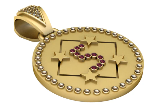 5 ROUND GOLD PENDANT 3D Print Model